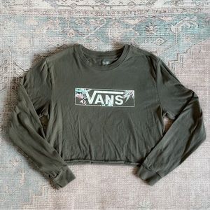 Vans Olive Green Long Sleeve Crop Tee